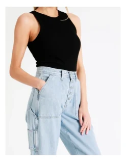 ONLY Gavin High Waisted Straight Cargo Jeans In Light Blue -Myer Fashion Store 949140550 5 720x928