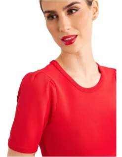 Margot Knit Dress In Flame Red 10 Margot Knit Dress In Flame Red -Myer Fashion Store 949240900 3 720x928