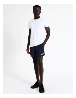 Puma Essentials Tape Woven Shorts In Navy