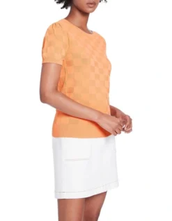 Pluto Checked Knit In Sorbet