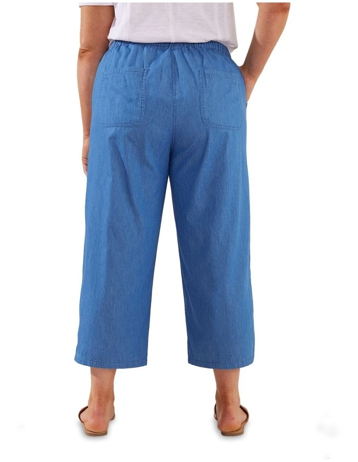 Chambray Pull On Pant In Blue 4 Chambray Pull On Pant In Blue - Image 2