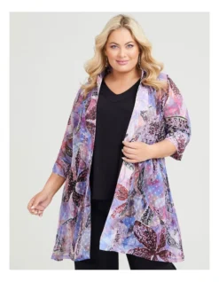 Spot Chiffon Cardigan In Print