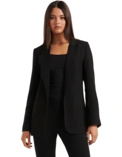 Forever New Olive Boyfriend Blazer In Black