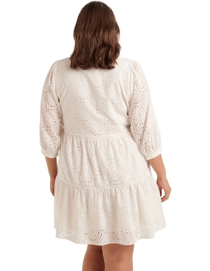 Gina Broderie Smock Dress In White 4 Gina Broderie Smock Dress In White - Image 2
