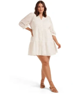 Gina Broderie Smock Dress In White 11 Gina Broderie Smock Dress In White -Myer Fashion Store 952790500 5 720x928