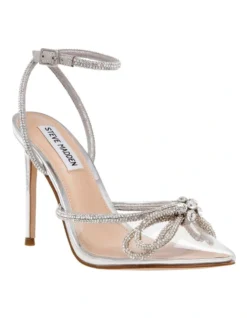 Steve Madden Viable Heels In Silver/Clear