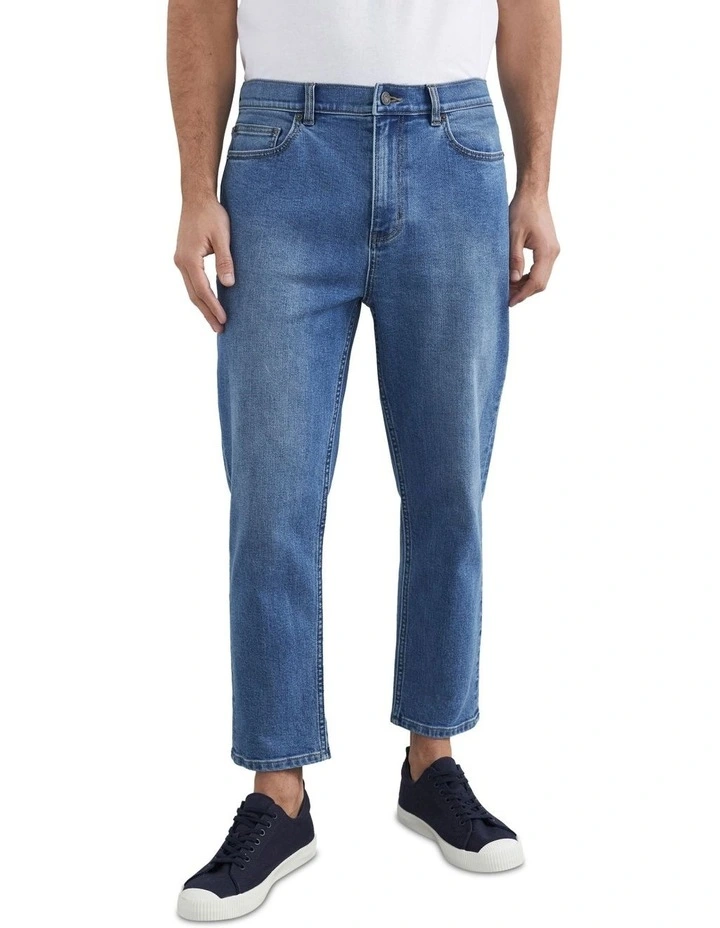 French Connection Cropped Straight Jean In Mid Blue 3 French Connection Cropped Straight Jean In Mid Blue