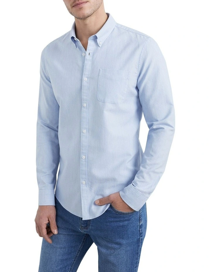 French Connection Oxford Slim Fit Shirt In Sky Blue 3 French Connection Oxford Slim Fit Shirt In Sky Blue