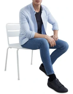 French Connection Oxford Slim Fit Shirt In Sky Blue 7 French Connection Oxford Slim Fit Shirt In Sky Blue -Myer Fashion Store 954330400 954321850 2 720x928