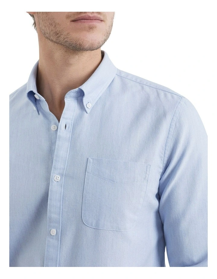 French Connection Oxford Slim Fit Shirt In Sky Blue 6 French Connection Oxford Slim Fit Shirt In Sky Blue - Image 4
