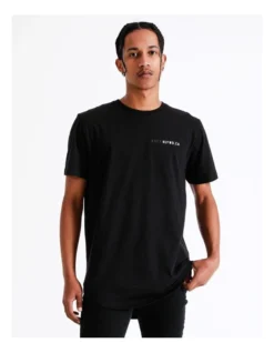 Transmission Dual Scoop T-Shirt In Black