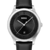 Hugo Boss Purity Black Leather Qtz Watch 1513984