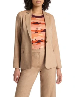 Twill And Grace Blazer In Neutral