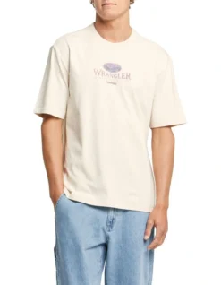 Wrangler Sunrise Baggy Tee In Cream
