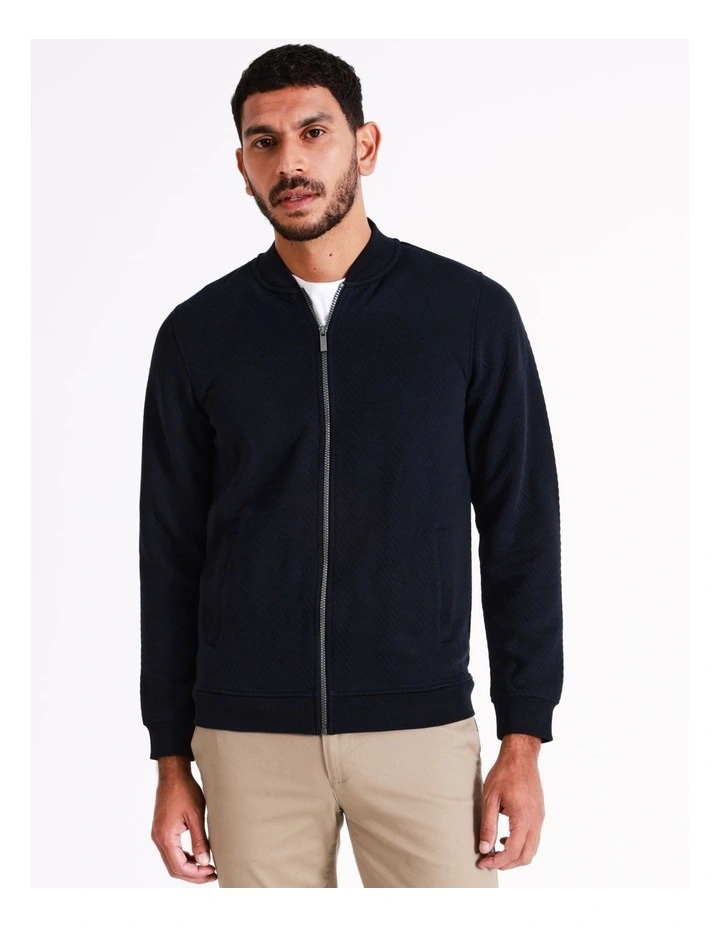 Jasper Zip Through Sweat In Navy 4 Jasper Zip Through Sweat In Navy - Image 2