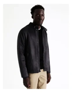 Sebastian Sueded Bomber Jacket In Navy -Myer Fashion Store 956583460 3 720x928