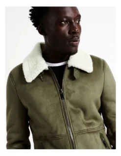Asher Sueded Aviator Jacket In Green 12 Asher Sueded Aviator Jacket In Green -Myer Fashion Store 956583640 4 720x928