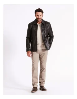 Whitehart Regular Collar Leather Jacket In Brown 13 Whitehart Regular Collar Leather Jacket In Brown -Myer Fashion Store 956987650 5 720x928