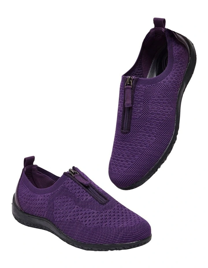 Zip Front Sneaker In Purple 7 Zip Front Sneaker In Purple - Image 5