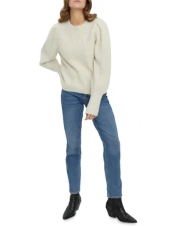 Vero Moda Pekan Long Sleeve Pullover In Cream -Myer Fashion Store 957179620 3 720x928