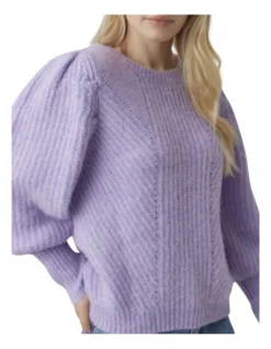 Vero Moda Pekan Long Sleeve O-Neck Pullover In Viola -Myer Fashion Store 957179710 3 720x928