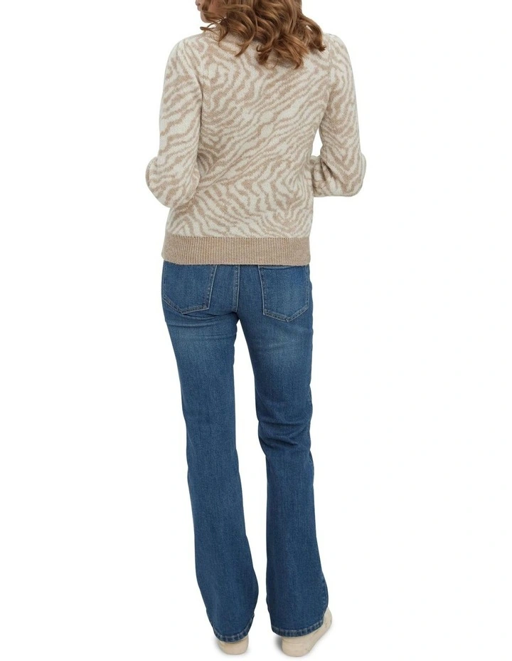 Vero Moda Tari Long Sleeve O-neck Jaquard Knit In Silver Mink 4 Vero Moda Tari Long Sleeve O-neck Jaquard Knit In Silver Mink - Image 2