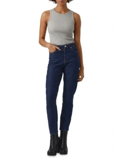 Vero Moda Brenda High Rise Straight Jean In Dark Blue -Myer Fashion Store 957187810 3 720x928
