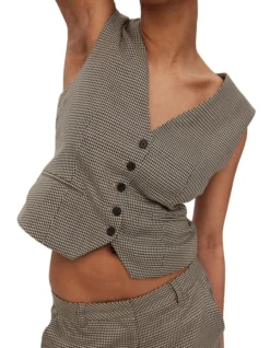 Vero Moda Troian Sleeveless Houndstooth Vest In Multi