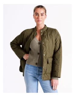 Vero Moda Felicity Quilted Jacket In Green