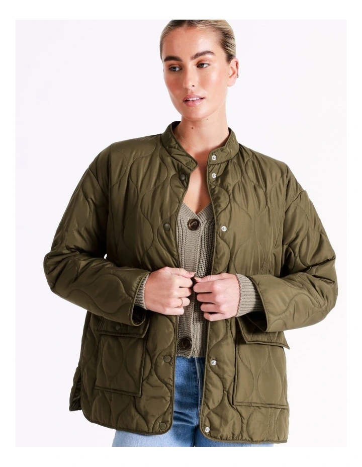 Vero Moda Felicity Quilted Jacket In Green 6 Vero Moda Felicity Quilted Jacket In Green - Image 4