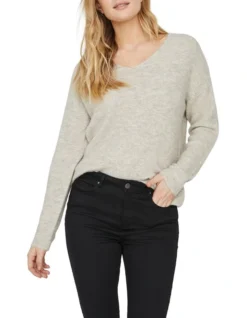 Vero Moda Crewlefile Long Sleeve In Birch