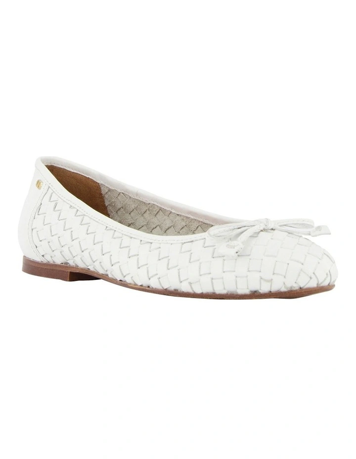 Dune London Hartleys Ballet Flat In White 4 Dune London Hartleys Ballet Flat In White - Image 2