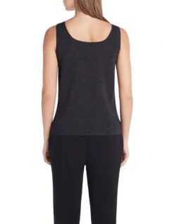 Cecilie Shimmer Knit Tank In Black -Myer Fashion Store 957473020 3 720x928