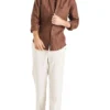 Long Sleeve Linen Shirt In Chocolate -Myer Fashion Store 958335130 1 720x928