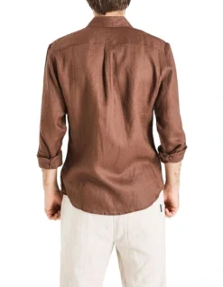 Long Sleeve Linen Shirt In Chocolate 9 Long Sleeve Linen Shirt In Chocolate -Myer Fashion Store 958335130 2 720x928
