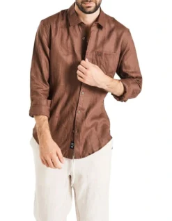 Long Sleeve Linen Shirt In Chocolate 13 Long Sleeve Linen Shirt In Chocolate -Myer Fashion Store 958335130 6 720x928