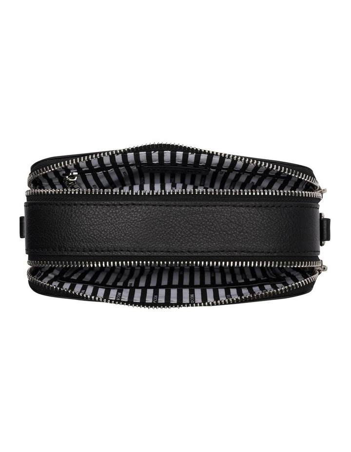 Alicia Leather Double Zip Crossbody In Black 5 Alicia Leather Double Zip Crossbody In Black - Image 3