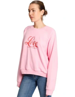 Real Thing Raglan Sweatshirt In Candy Pink -Myer Fashion Store 959200930 5 720x928