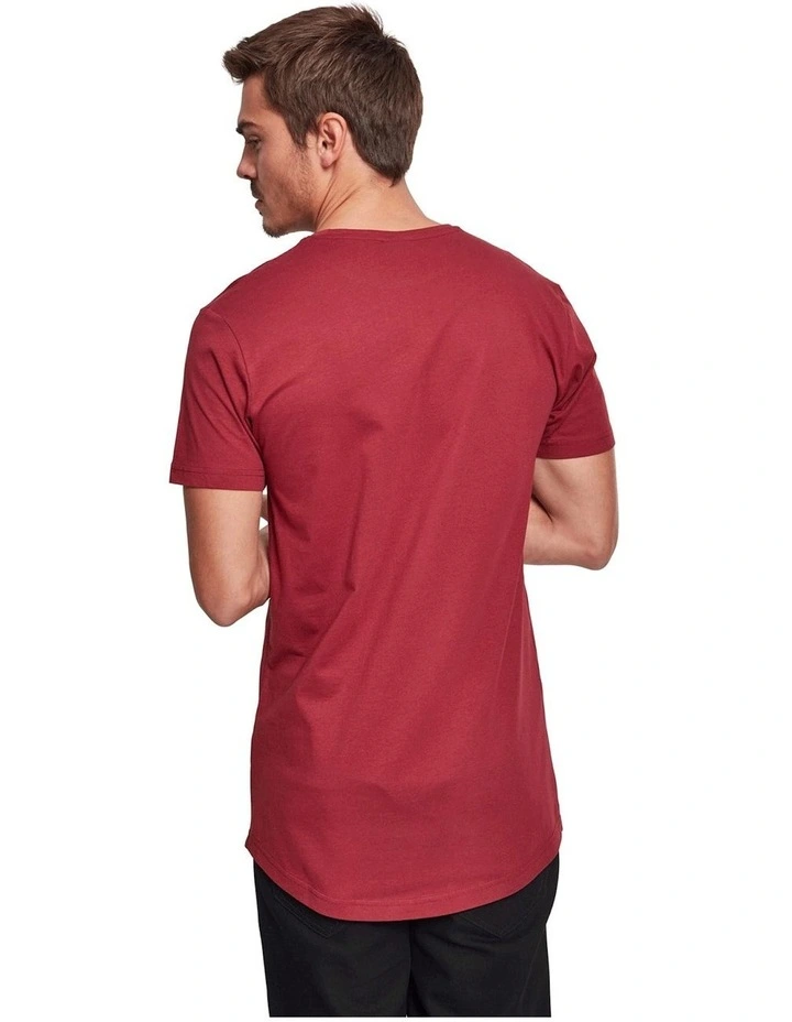 URBAN CLASSICS Shaped Long Tee In Burgundy 6 URBAN CLASSICS Shaped Long Tee In Burgundy - Image 4