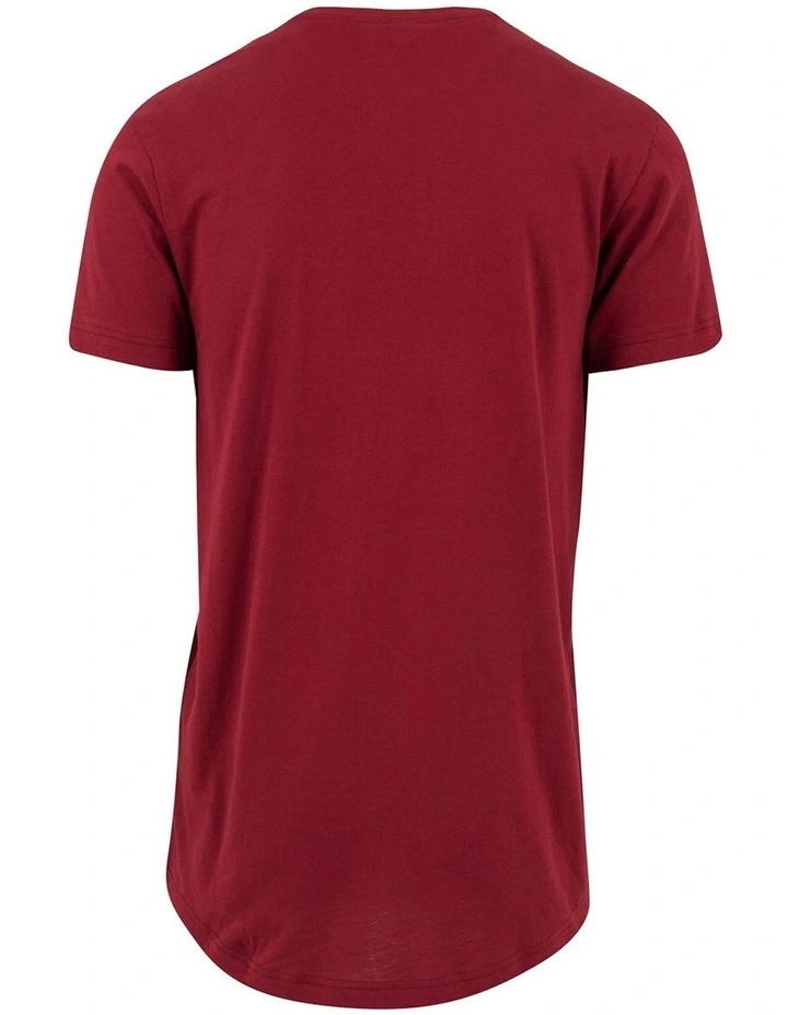 URBAN CLASSICS Shaped Long Tee In Burgundy 8 URBAN CLASSICS Shaped Long Tee In Burgundy - Image 6