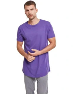URBAN CLASSICS Shaped Long Tee In Ultra Violet