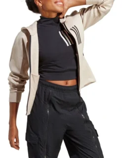 ADIDAS Mission Victory Slim Fit Full-Zip Hoodie In Beige -Myer Fashion Store 959573800 3 720x928