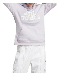 ADIDAS Essentials Big Logo Regular Fleece Hoodie In Purple
