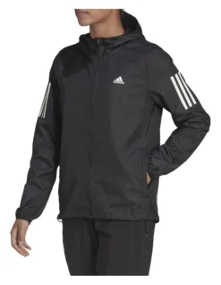 ADIDAS Own The Run Hooded Running Windbreaker In Black