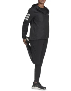 ADIDAS Own The Run Hooded Running Windbreaker In Black -Myer Fashion Store 959574430 3 720x928