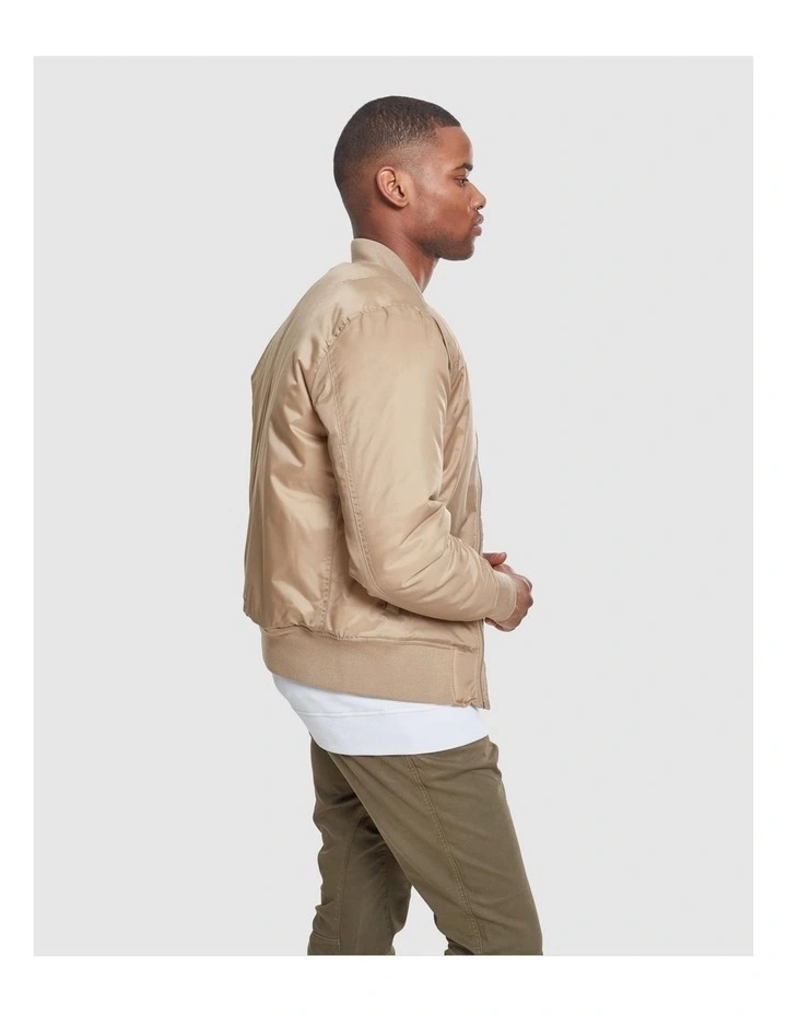 URBAN CLASSICS Tech Bomber Jacket In Beige 6 URBAN CLASSICS Tech Bomber Jacket In Beige - Image 4