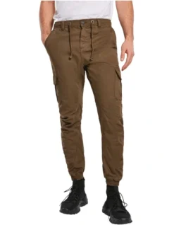 URBAN CLASSICS Cuffed Cargo Jogging Pants In Dark Ground