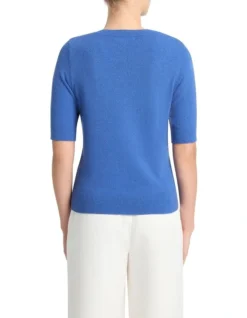 Terry Cotton Knit Tee In Azure -Myer Fashion Store 959725090 3 720x928