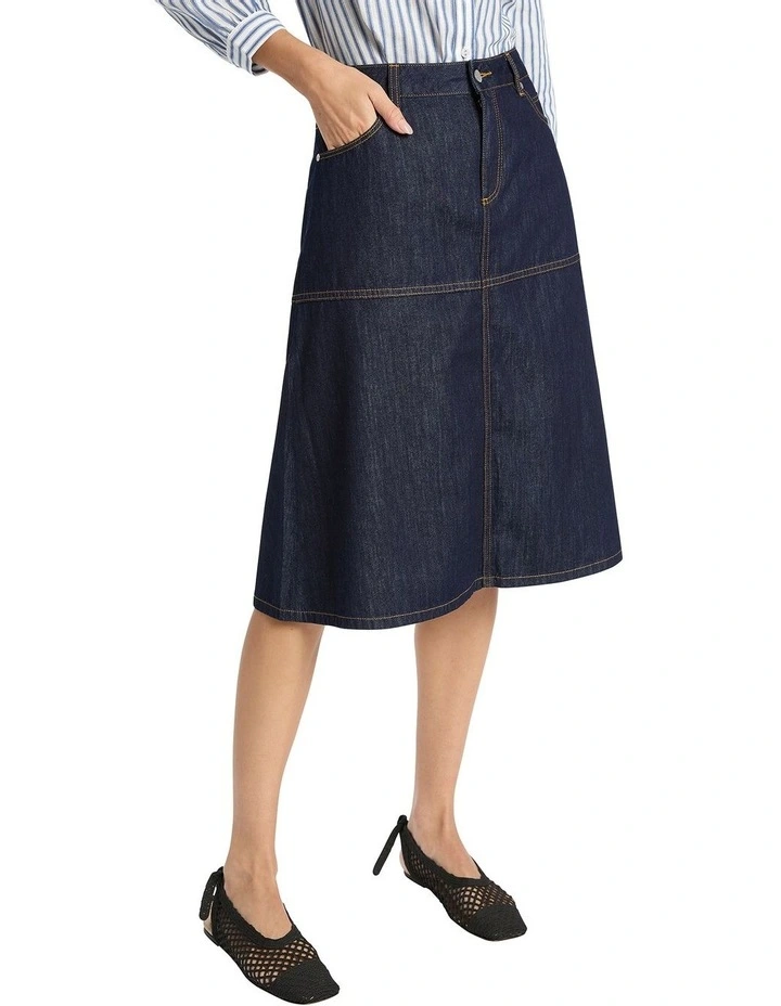 Jodie Denim Skirt In Indigo 3 Jodie Denim Skirt In Indigo