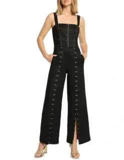Abstract After Dark Neat Fit Jumpsuit In Faded Black